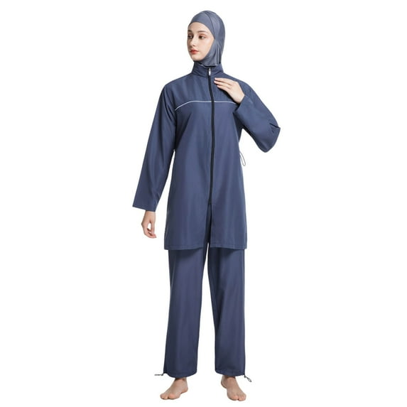 Wdgfv Women Modest Swimsuits Ruffle Full Coverage Arabic 2 Pieces Bathing Suit