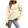 thumbnail image 1 of Wdgfv Women Sweatshirts Fashion Letter Print Graphic Pullover Sweaters Casual Oversized Sweatshirt Fall Winter Clothes, 1 of 7