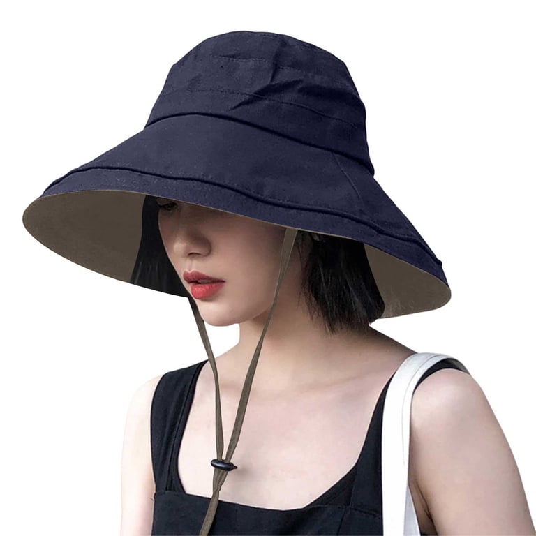 Wdgfv Women Wide Brim Sun Hats Metal Wired Edge Summer UV 