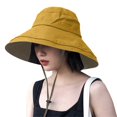 thumbnail image 1 of Wdgfv Women Wide Brim Sun Hats Metal Wired Edge Summer UV Protection Beach Fishing Hat for Hiking Garden Travel Chin Strap Yellow M, 1 of 5