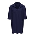thumbnail image 1 of Wdgfv Women's Cotton Nightgowns 3/4 Sleeve Sleep Shirt Button Down Soft Sleepwear Night Dress BU2 L, 1 of 3