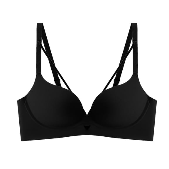 Wdgfv Women's French Style U-Shaped Back Summer Bra with 3/4 Steel Ring Support for a and Comfortable Fit Black L