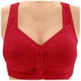 thumbnail image 1 of Wdgfv Women's Front Closure Push Up Bra Plus Size Support Non Underwire Comfortable T Shirt Vest Red 40, 1 of 5