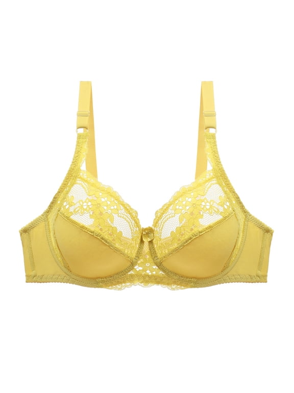 Women's Full Coverage Underwire Unlined Minimizer Lace Bra 95D