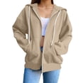 thumbnail image 1 of Wdgfv Women's Full Zip Up Hoodie Long Sleeve Hooded Sweatshirts Pockets Jacket Coat for Women, 1 of 8
