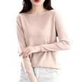 thumbnail image 1 of Wdgfv Women's Lightweight V-Neck Cotton Striped Pullover Top Women's Ribbed Knit Turtleneck Pullover Sweater Soft Comfortable Casual Winter Long Sleeve Slim, 1 of 4