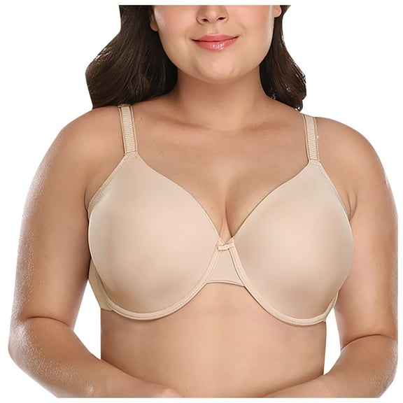 Wdgfv Women's Minimizer Bra Plus Size Underwire Smooth Full Coverage Seamless Bras Khaki 85I