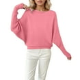 thumbnail image 1 of Wdgfv Women's Pullover Knit Top Oversized Batwing Sleeve Pullover Knit Sweater with Crew Neck and Long Sleeve Design for a Soft Casual Loose Fit Providing, 1 of 4
