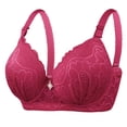 thumbnail image 1 of Wdgfv Women's Push Up Bra Lightly Lined Demi Bra Underwire All Over Lace Bra Comfortable Full Coverage Bralette Red 38, 1 of 6