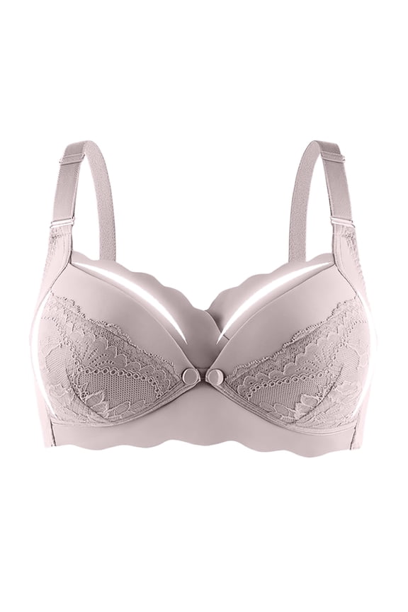 Women's Push Up Lace Bras Underwire Adjustable with Wide Strap Shaping Support Bras Light Purple 42