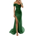 thumbnail image 1 of Wdgfv Women's Sequin Prom Dresses with Slit Mermaid Long Ball Gown Ruched Sparkly Formal Evening Gown, 1 of 5