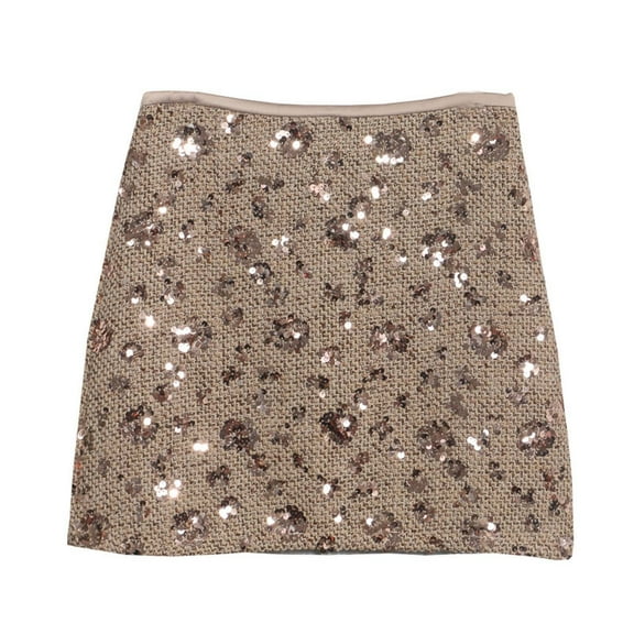 Wdgfv Women's Sequin Skirt Glitter Sequin Fringe Strap Chain Mini Bodycon Skirt for Night Out Party Carnival Dance Performance Khaki L