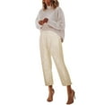 thumbnail image 1 of Wdgfv Women's Sequin Wide Leg Pants Fashion Sequins Elastic Waist Wide Leg Casual Trousers for Everyday Comfort and Style Beige S, 1 of 8
