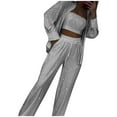 thumbnail image 1 of Wdgfv Women's Sequined Fashion Suit Set One Button 3 Piece Wedding Tuxedos Blazer Pants Prom Party Outfit White L, 1 of 4