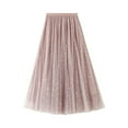 thumbnail image 1 of Wdgfv Women's Tulle Skirts High Low Layered Puffy Fairy Skirts A-line Midi Skirt Irregular Tutu Skirt Pink XL, 1 of 5