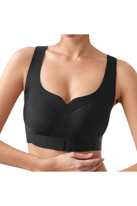 Women's Wireless Backless Bra with Transparent Convertible Straps for Comfort and Support