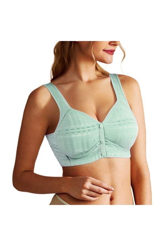 Women's Wireless Front Closure Bra Adjustable Back Support Thin Comfort Lift Supportive Tank Top For Everyday Wear