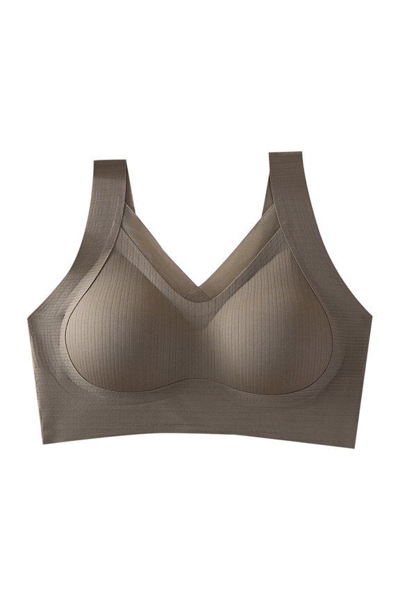 Womens Comfortable Lace Underwear Gathered Straps Tank Top Models Soft Lightweight Wirefree Bottoming Bra Support