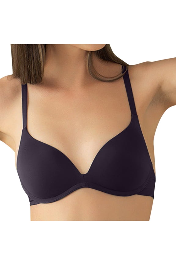 Womens Demi Underwire Bra, One Fab Fit Lightly Padded Bras for Women, Convertible Straps Black 34