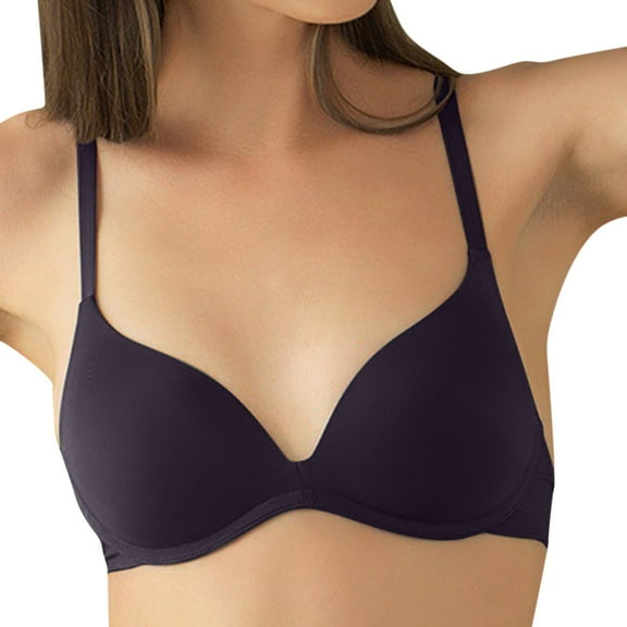 Wdgfv Womens Demi Underwire Bra, One Fab Fit Lightly Padded Bras for Women, Convertible Straps Black 38