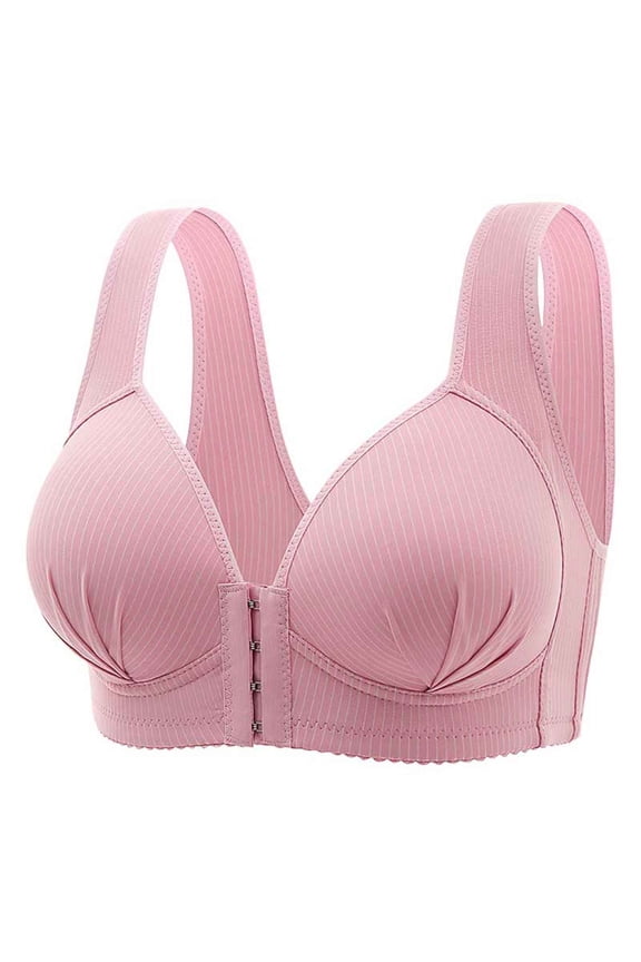Womens Front Buckle Lace Edge Seamless Movement Yoga Sleep Bra with Adjustable Gathering Support for Comfort