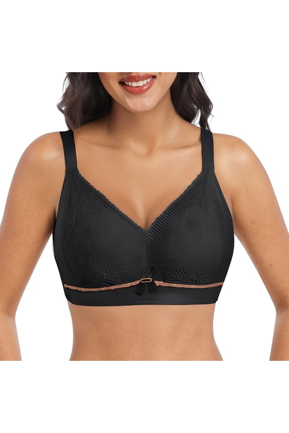 Womens Full Coverage Push Up Bras with Support and Lift Velvet Silhouette Wireless Everyday Bralettes