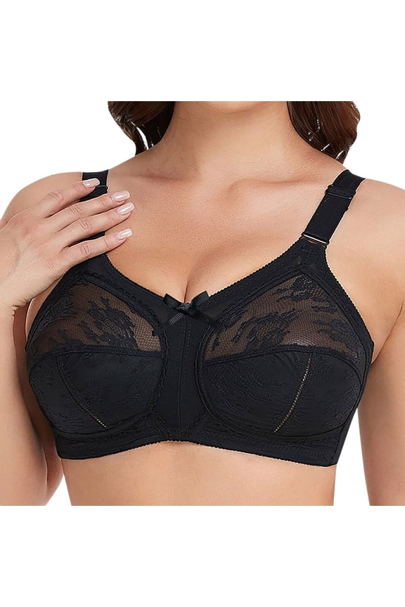 Womens Plus Size Minimiser Bra Full Firm Coverage Lace Support Non Padded Wireless Comfort Everyday Wear