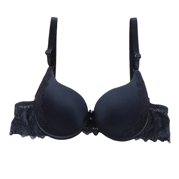 Wdgfv Womens Push Up Bra Underwire Basic Everyday Classic Soft Padded Smooth Bras Black 85