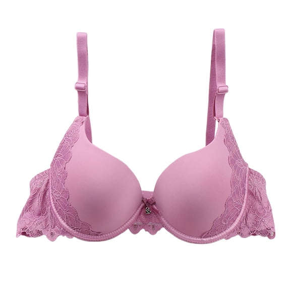 Wdgfv Womens Push Up Bra Underwire Basic Everyday Classic Soft Padded Smooth Bras Pink 75