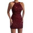 thumbnail image 1 of Wdgfv Womens Sequin Dress Sparkling Sequin Night Out Mini Dress Elegant Sleeveless Evening Party Gown for Club Wear RD1 M, 1 of 6