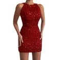 thumbnail image 1 of Wdgfv Womens Sequin Dress Sparkling Sequin Night Out Mini Dress Elegant Sleeveless Evening Party Gown for Club Wear RD2 L, 1 of 6