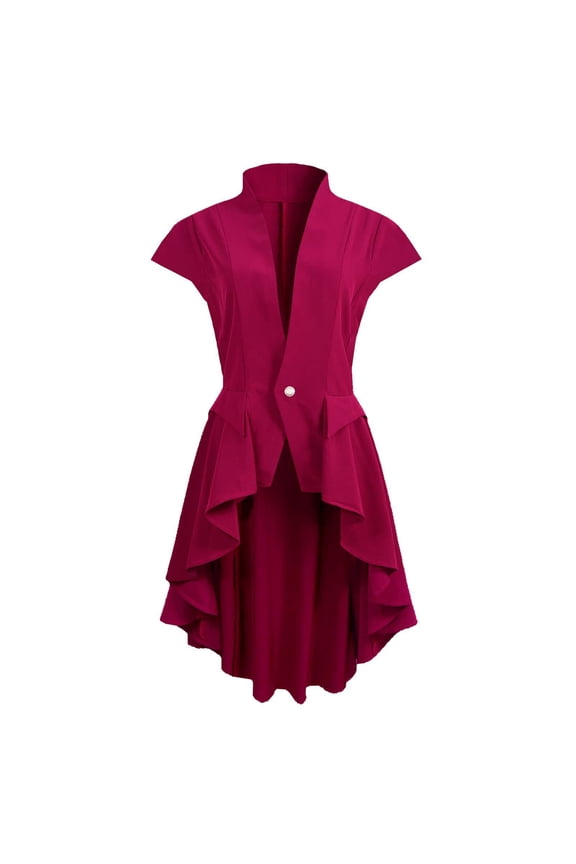 Womens Steampunk Jacket Gothic Victorian Renaissance Tailcoat Red L