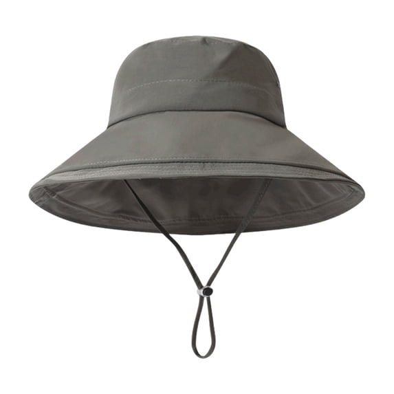 Wdgfv Womens Sun Hat Wide Brim with Ponytail Hole Waterproof Summer Packable Sunhat for Beach Fishing Hiking Gardening UPF 50+ Grey One Size