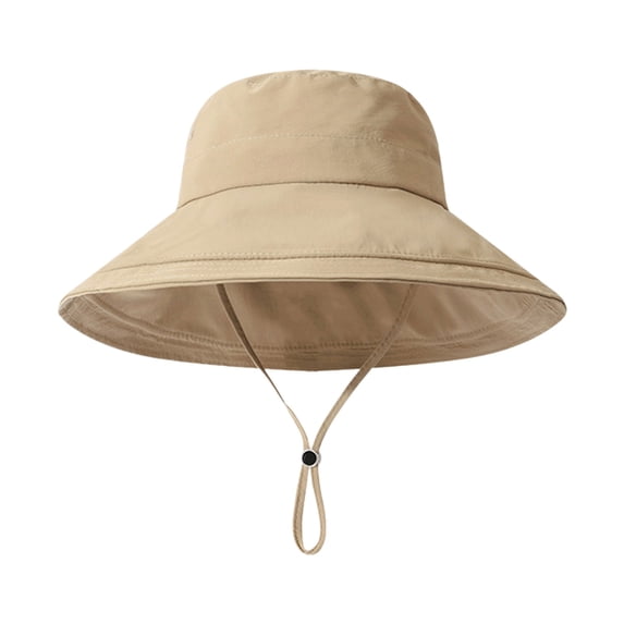Wdgfv Womens Sun Hat Wide Brim with Ponytail Hole Waterproof Summer Packable Sunhat for Beach Fishing Hiking Gardening UPF 50+ Khaki One Size