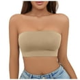 thumbnail image 1 of Wdgfv Womens Wireless Strapless Bandeau Bra Bralettes Seamless No Padded Tube Top Bra Beige M, 1 of 5