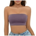 thumbnail image 1 of Wdgfv Womens Wireless Strapless Bandeau Bra Bralettes Seamless No Padded Tube Top Bra Purple L, 1 of 5