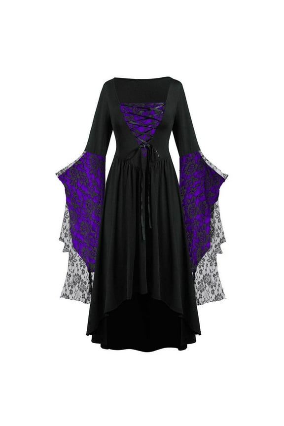 Womens Witch Dress,Halloween Women Renaissance Vampire Butterfly Sleeve Mesh Gothic Outfit 2025