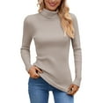 thumbnail image 1 of Wdgfv Wool Women's Pullover Sweater Elegant High Neck Knitted Turtleneck Pullover Soft Warm Long Sleeve Top for Women Casual Winter Wear Comfortable Blouse, 1 of 5