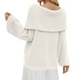 thumbnail image 1 of Wdgfv Wool Women's Pullover Sweater Women's Oversized Knit Sweater Casual Crewneck Pullover Soft Comfortable Fall Winter Tops Basic Solid Color Loose Fit, 1 of 6