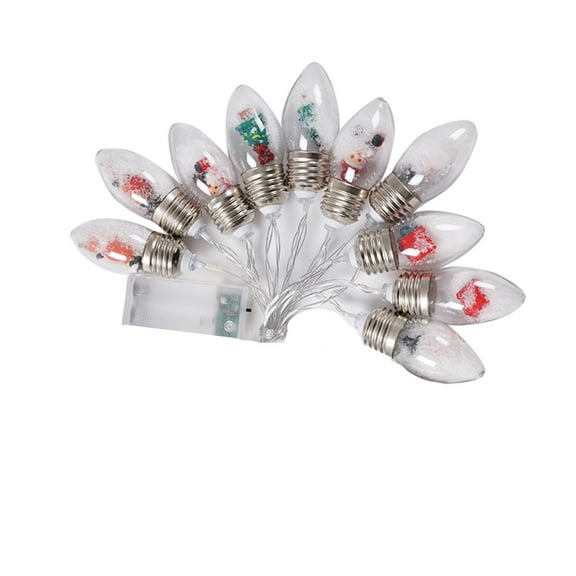 Wdhugt 10-Led Christmas String Lights Battery Operated 2 Meters White Decorative Lighting For Tree Indoor Outdoor Use White Plastic White