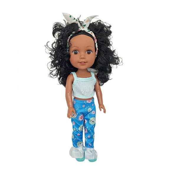 Wdhugt 12.6 Inch Enamel Doll African American Baby Doll Mini Figurine Toy For Children Pretend Play And Collection Plastic Material