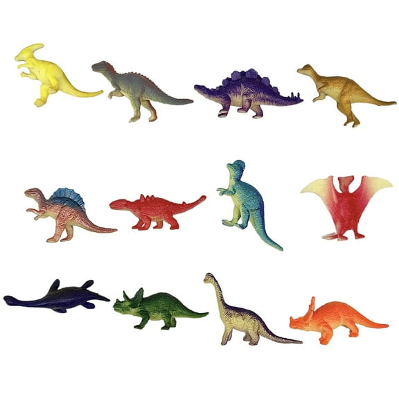 Wdhugt 12 Piece Mini Dinosaur Toy Set For Kids Party Favors Educational Plastic Dinosaurs For Preschool Learning And Carnival Prizes D