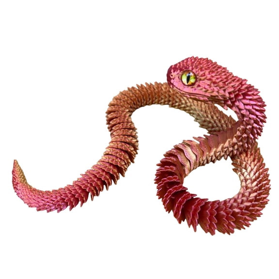 Wdhugt 3D Printed Snake Hand Toy With Fully Movable Joints Realistic Plastic Decorative Figurine Collectible Toy Red Plastic Red