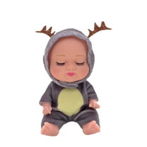 Wdhugt 5 Inch Mini Doll With Animal Costume Sleep Doll Toy For Kids Over 3 Years Old Pvc Material Deer Design Version A A