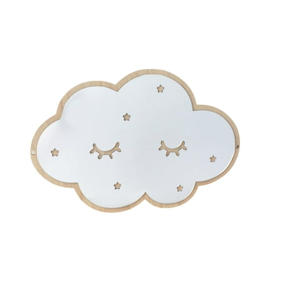 Wdhugt Acrylic Wall Mirror With Cute Expressions And Wooden Base Hanging String Included 11.02X7.08X0.78 Inches Self Adhesive Backing For Home Decor 1 Piece Set