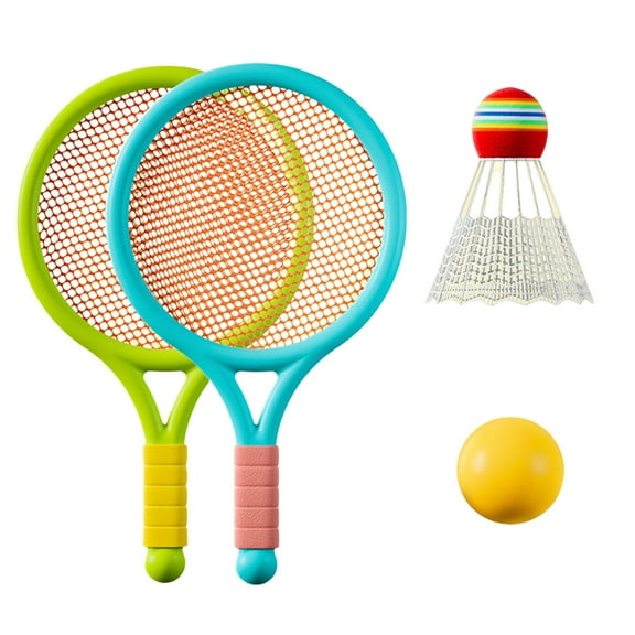 Wdhugt Blue Children Badminton Racket Set Double Tennis Rackets Parent Child Interactive Indoor Outdoor Sports Toy Gift 15.35X9.06X1.97 Inch Plastic Blue