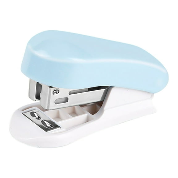 Wdhugt Blue Mini Stapler With Easy Staple Replacement And Slip Resistant Base 4.8X3.86X1.18 Inches For Paper Crafting Blue