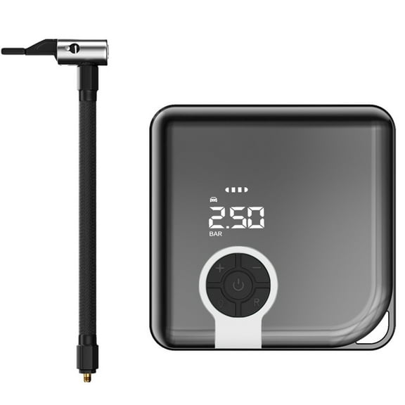 Wdhugt Car Tire Inflator Portable Mini Compressor 12V Analog Gauge Pump With Adapters For Bike Basketball Pool Toys Abs Material