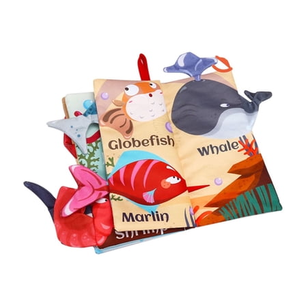 Wdhugt Chewable Fabric Tail Book For Babies Interactive Tear Proof Cloth Story Book Sensory Learning Toy In Color A And Soft Cloth A