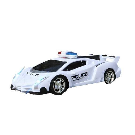 Wdhugt Children Remote Control Car With Led Light And Music Supercar Model 4 Direction Toy For Boys And Girls Gift White Plastic White